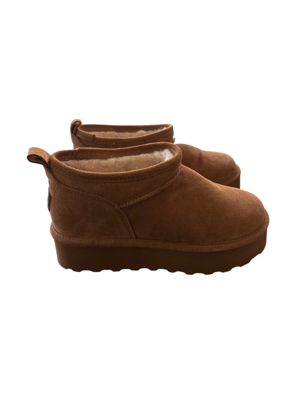 BEARPAW Retro Super Shorty Women’s Size 9 Hickory Brown Platform Ankle Boots
